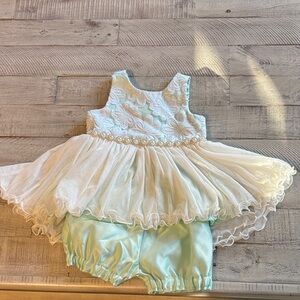 American Princess White and Light Blue Diaper Cover Set